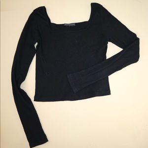 Brandy Melville black square neck long sleeves top